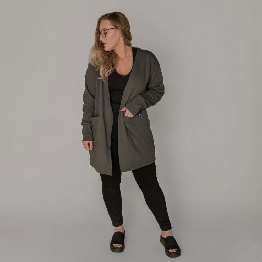 NWT Dark Gray Organic Cotton Cardigan